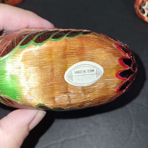 VINTAGE JAPANESE FOLK ART COUNTRY HANDMADE BAMBOO ROOSTER TRINKET BOX & 3 SMALL - Picture 9 of 10